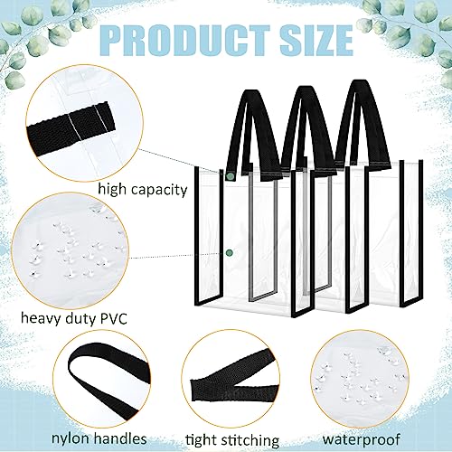 50 Pcs Clear Tote Bags - Stadium Approved Black Edging