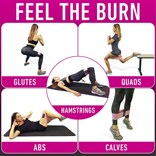 Resistance Bands Set for Booty Workouts - 4 Fabric Exercise Bands