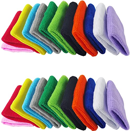 24PCS Colorful Cotton Sweatbands for Sports - Men & Women