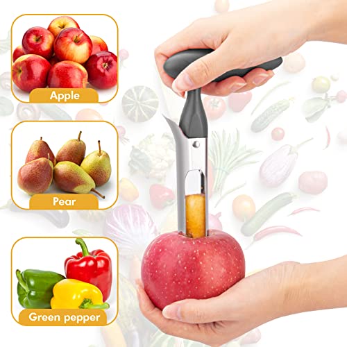 Apple Corer Tool - Ultra-Sharp Stainless Steel - Gray