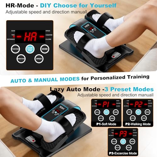 Under Desk Elliptical Machine - Electric Pedal Exerciser, Blue