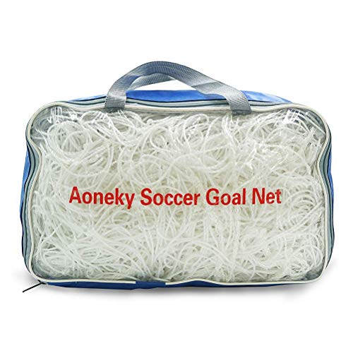 Aoneky 24x8 ft Soccer Goal Net - White 0.12 in Cord for Outdoor Use