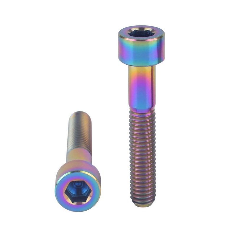 VAMUOEFL Titanium Bolts M6x35mm Allen Hex Head for Bicycle Headset Stem Top Cover Screws 5Pcs Colorful