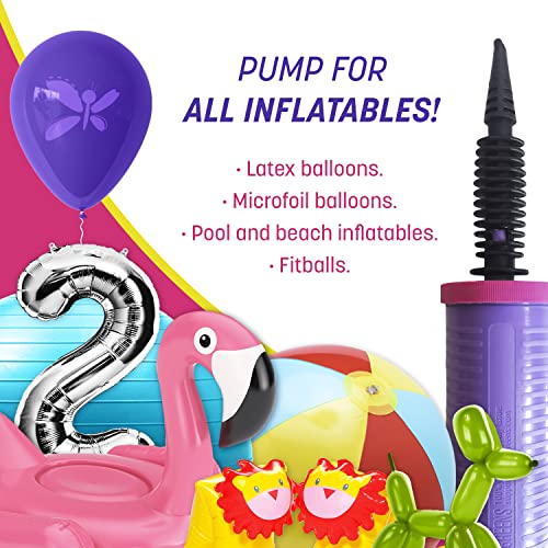 Handheld Balloon Pump - 2-Way Dual Action Inflator, 2 Pack
