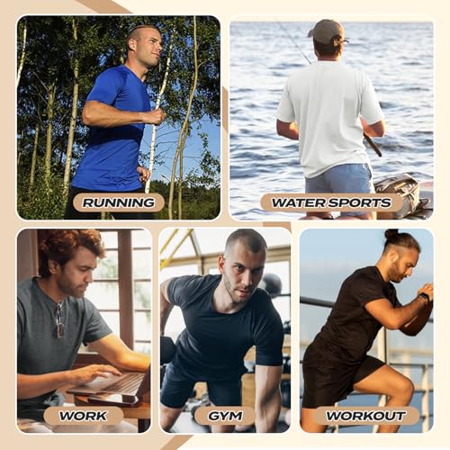 Men's Black Quick Dry Moisture Wicking Workout T-Shirt - XX-Large