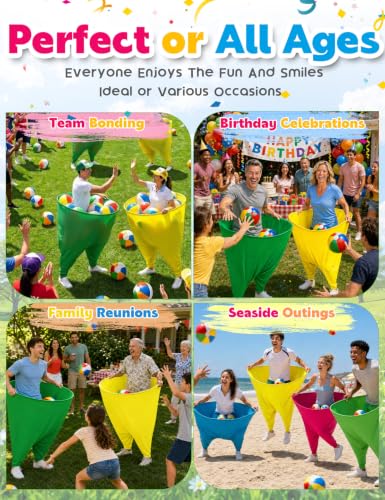 IJEUH 4-Pack Granny Pants Yard Game Set - Outdoor Lawn Toss with 4 Bright Colors