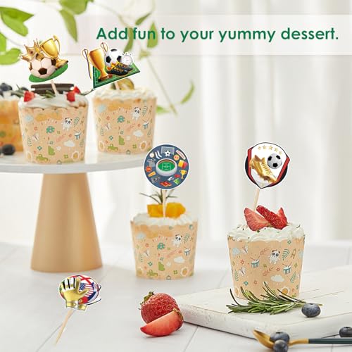 14Pcs Soccer Cake Toppers for 2026 World Cup Party Supplies