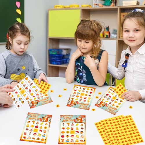Fall Bingo Game Cards - 24 Players Autumn Party Activity