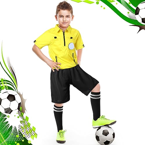 Kids Soccer Referee Costume Set - 11 Pcs Age 8-10