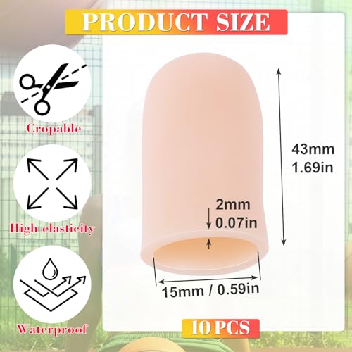 Gel Finger Cots - 10pcs Silicone Finger Covers, Small, Skin Colour