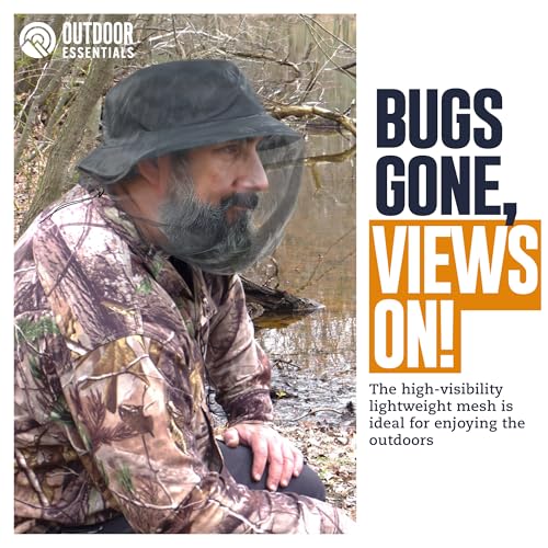 Mosquito Head Net - 2 Pieces Bug Face Protection for Men & Women - Gray