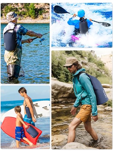 HEETA 10L Waterproof Dry Bag Backpack with Emergency Whistle – Dark Blue