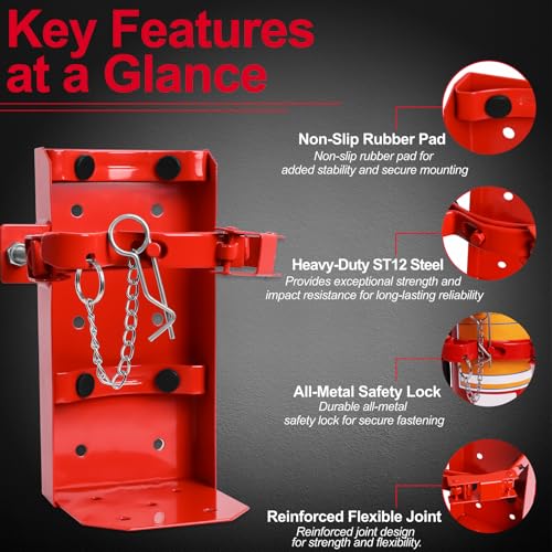 Fire Extinguisher Mount for 5 lb & 10 lb Extinguishers? Heavy-Duty ST12 Steel Wall Bracket, Rust-Resistant Powder-Coated Finish, Adjustable Straps, Replaces Amerex 809, Ideal for Home, School, Garage