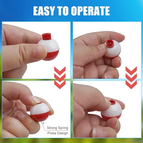 Fishing Bobbers Set - 10pcs Snap-On ABS Floats 0.5inch Assortment