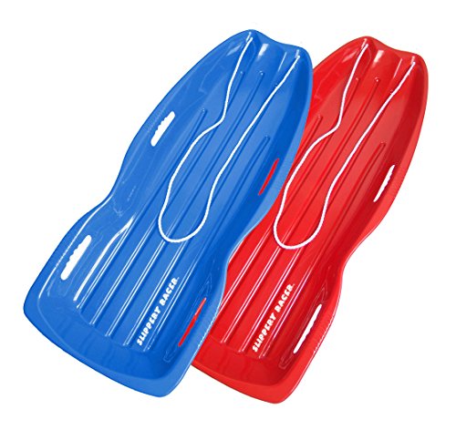 Flexible Toboggan Snow Sled for 2 Riders - 2 Pack Blue/Red