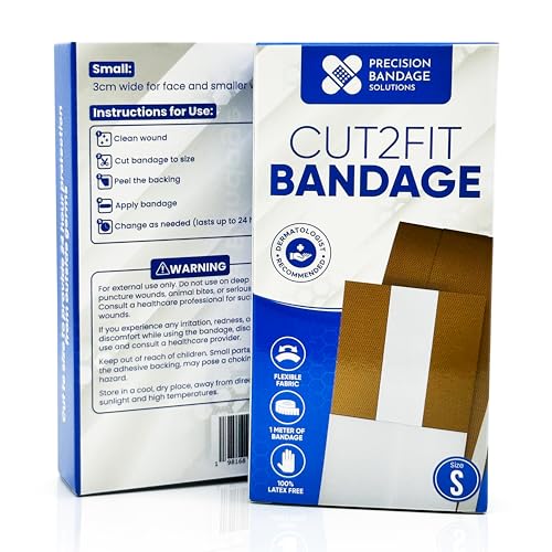 Cut2Fit Small 1m Flexible Fabric Adhesive Bandages - Breathable, Non-Stick Pad