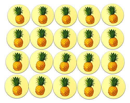 Pineapple Fruit Vinyl Stickers - 2" Round Decals - 20 Pack