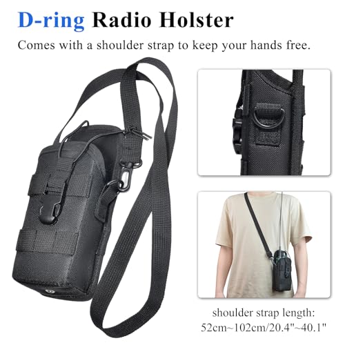 Heavy Duty Molle Walkie Talkie Holster with Adjustable Strap & Webbing Loops