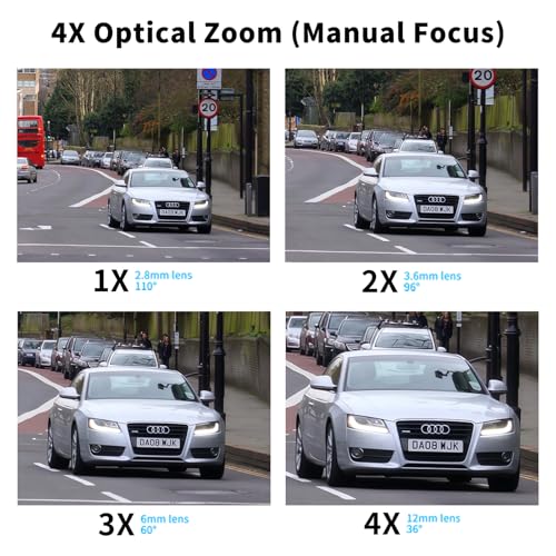 2MP CCTV Camera HD 1080P 4-in-1 (TVI/AHD/CVI/960H/CVBS) Security Dome Camera, 2.8-12mm Varifocal Lens Analog Video Surveillance, Wide Angle Viewing Day & Night Indoor Outdoor Waterproof (White)