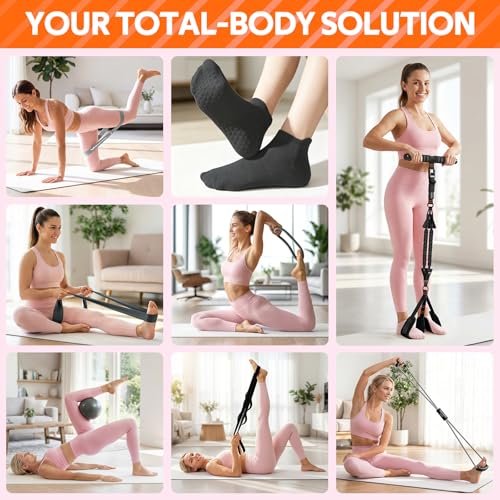 Renranring Grey Upgraded 14-in-1 Pedal Resistance Bands Home Gym Equipment