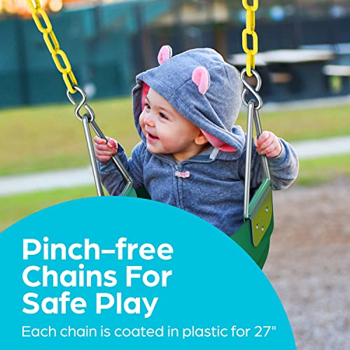 Heavy Duty Baby Swing - High Back Full Bucket Seat - Green