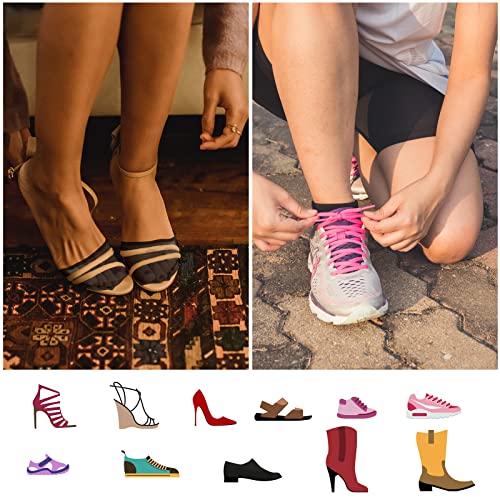 Toe Topper Socks for Women - 10 Pairs with Padding - Black