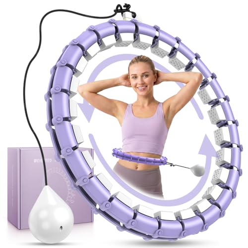 Weighted Fitness Hoop - 47 Inch Adjustable Infinity Ring - Purple