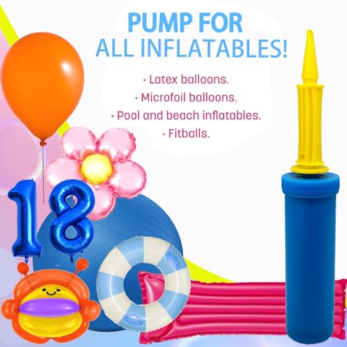 Dual-Action Balloon Hand Pump - Portable Air Inflator for Party Decor - 1 Pack