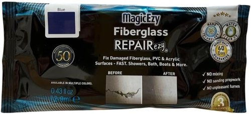 MagicEzy Fiberglass RepairEzy - Ultra Strong Fiberglass Repair Kit for Cracks & Holes | Blue Tube
