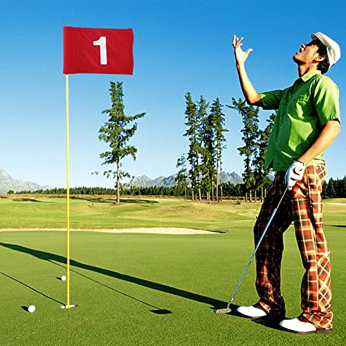 TOBWOLF 4 Pack Golf Practice Flags Waterproof Nylon Targets for Putting Green