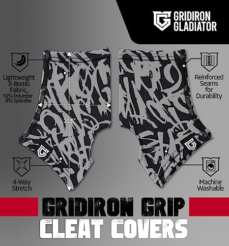 Football Cleat Covers - Lightweight Polyester Spats - Graffiti / Small