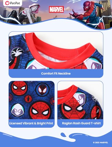 Spiderman Rash Guard Swim Shirt for Kids - 4-5T Dark Blue