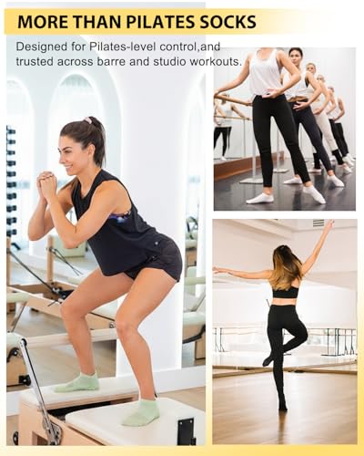 Pilates Grip Socks for Women - Non-Slip Yoga Socks, Small-Medium - Multicolor 01