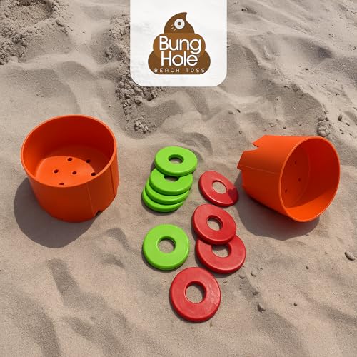 Portable Beach Ring Toss Game Set - Lightweight Outdoor Lawn Game for Beach, Backyard & Travel