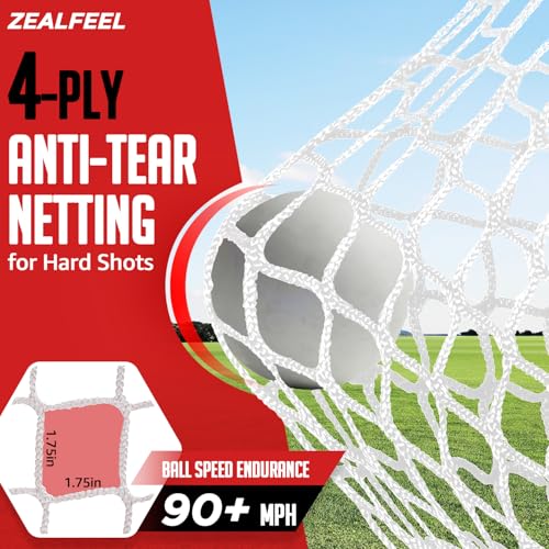 Extra-Large Lacrosse Backstop Net 14x10 FT - Tear-Resistant with Foam Poles