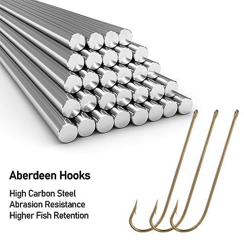 Extra Long Shank Fishing Hooks - 100 Pack #12 Bronze Live Bait