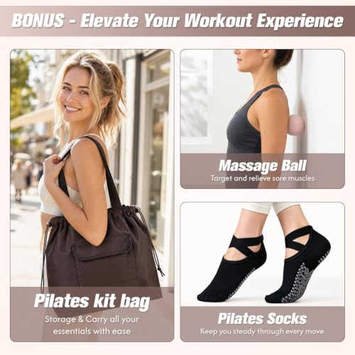 Pilates Kit for Home Workouts - Oat & Brown with Accessories