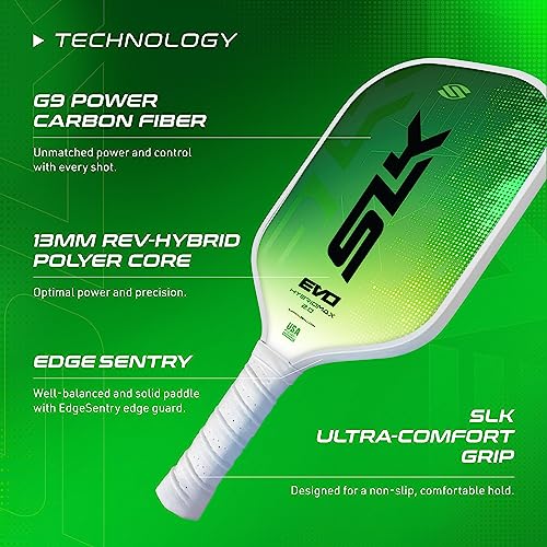 Selkirk Sport SLK Evo Power Hybrid Pickleball Paddle XL Green - Control & Spin