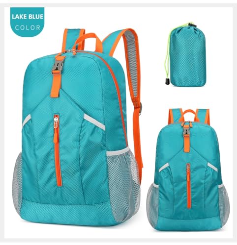 Levayhill 25L Foldable Hiking Backpack Lake Blue – Ultra Lightweight Daypack