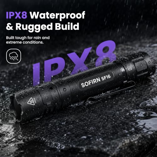 Sofirn 365nm UV Flashlight Rechargeable Waterproof High Power Blacklight