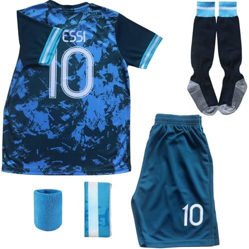 Kids Soccer Jersey & Shorts Set - Blue #10, Size 24 (6-7 Years)