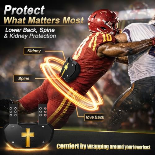 Mieaoll Golden Cross Youth Football Backplate Lower Back Protector ABS Shield