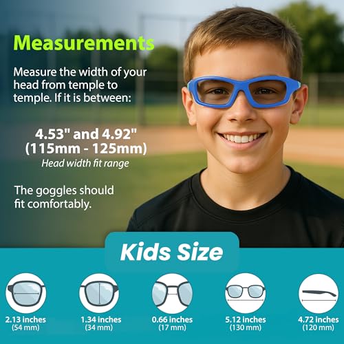 Kids Sports Protection Goggles - Photochromic Safety Glasses - Blue/Green