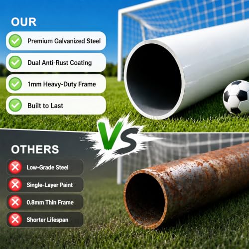 12x6FT Soccer Goal - Alloy Steel Backyard Goal for Teens & Adults