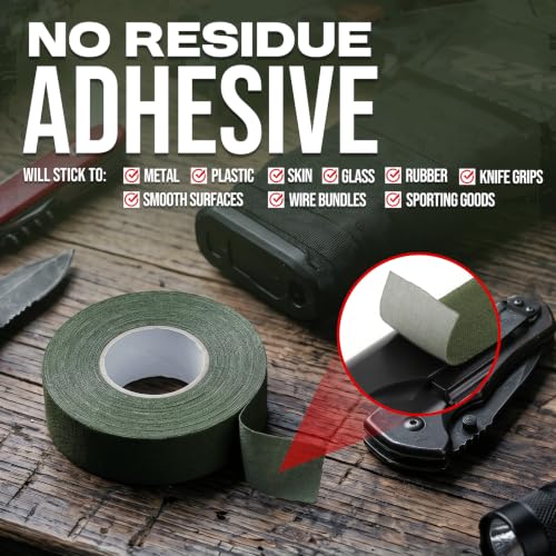 Non-Slip Tactical Gun Grip Tape - 1 in x 27.34 Yards - Black
