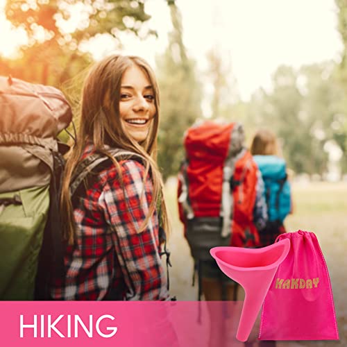 Portable Female Urinal Device Set - 4PCS Pink Funnels
