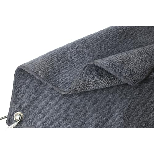 Beelvtifl 16x16in Fishing Towel 3-Pack with Carabiner Clip - Microfiber Quick-Dry, Grey/Blue/Black