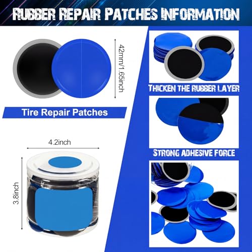 Heavy Duty Tire Patches - 20 Pcs Rubber Repair, 42 mm
