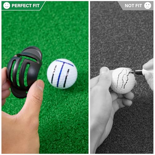 Golf Ball Marker Alignment Kit - 4-Piece Stencils & Pens