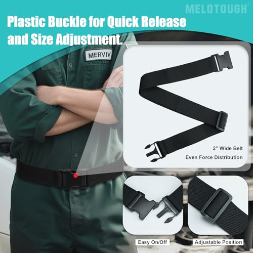 MELOTOUGH Electrician Tool Pouch with Belt Clip, 2 Inch Heavy Duty Work Belt Set for Men, Utility 13 Pockets Tool Pouch for Contractors & Roofing, Adjustable Carpenter Organizer Set